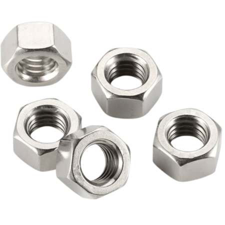 High-quality Stainless Steel Hex Nut (S.S. 202, S.S. 304) with zinc coating for superior corrosion resistance.